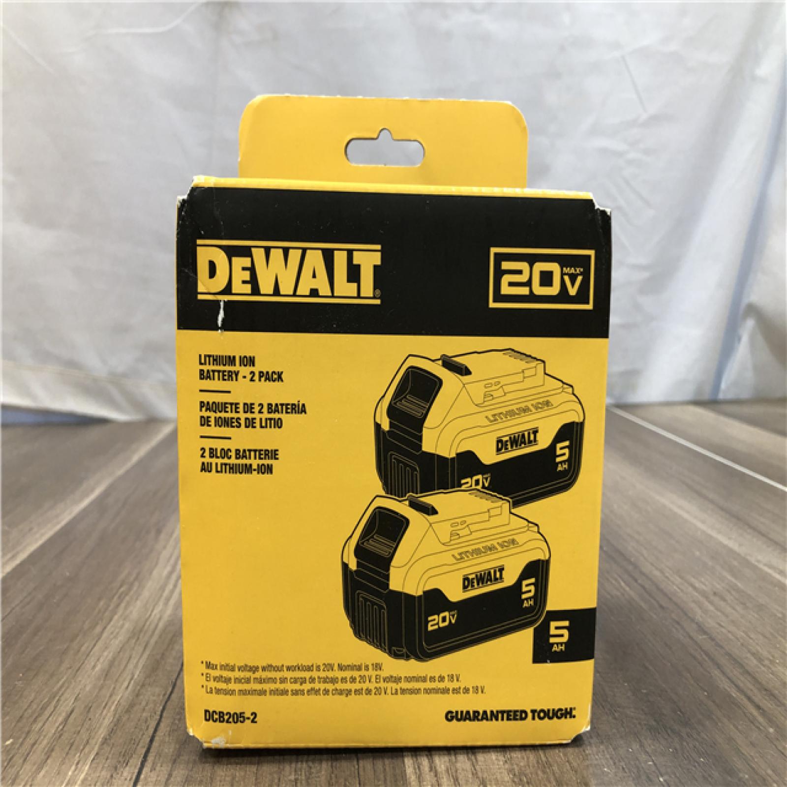 NEW- DEWALT 20V MAX Lithium-Ion 5.0Ah Battery (2-Pack)