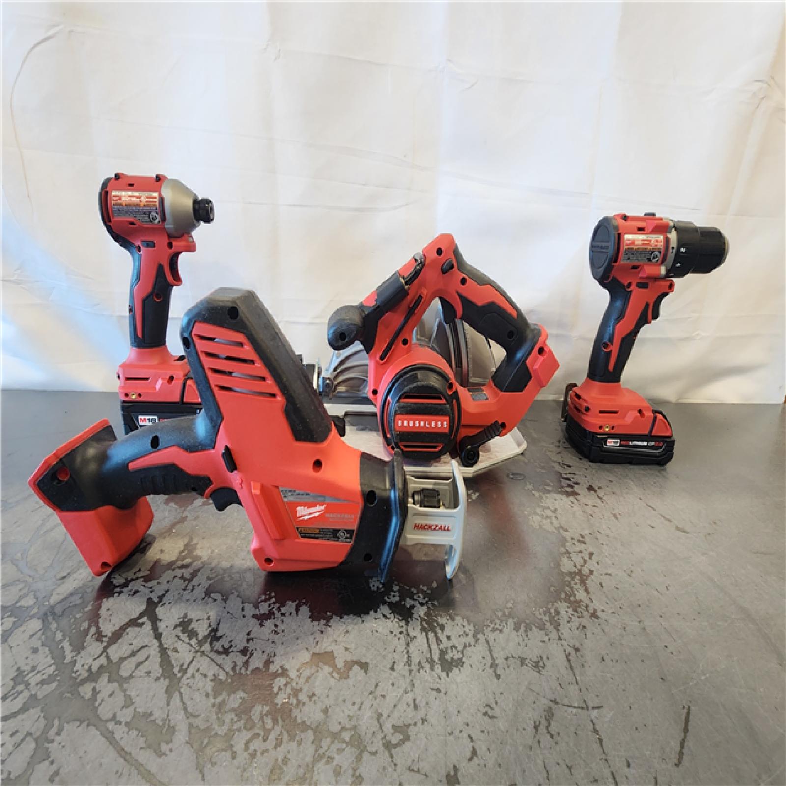 AS-IS- Milwaukee M18 Cordless Brushless 4 Tool Combo Kit