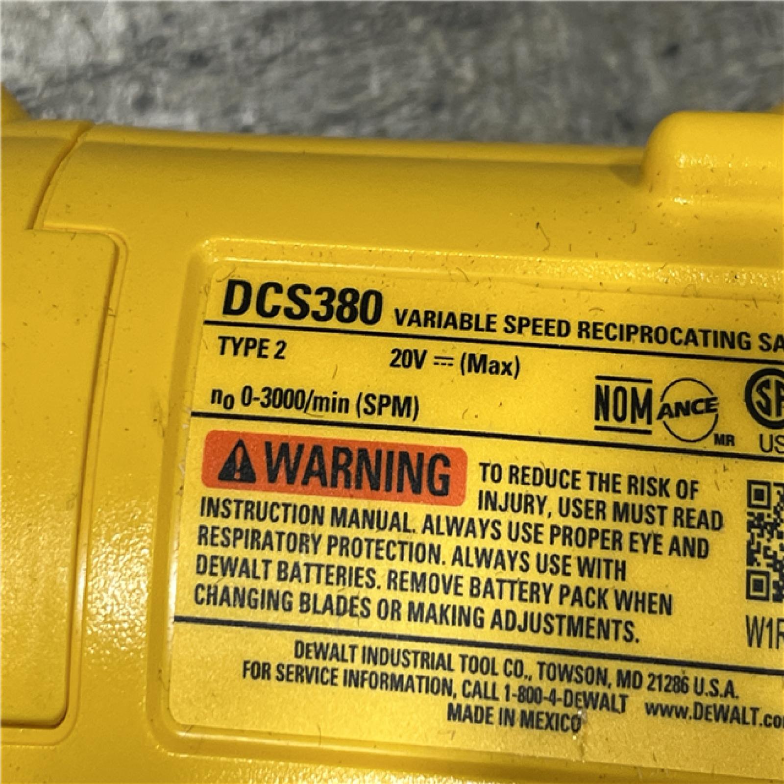 AS-IS DEWALT 20V MAX Cordless Reciprocating Saw (Tool Only)