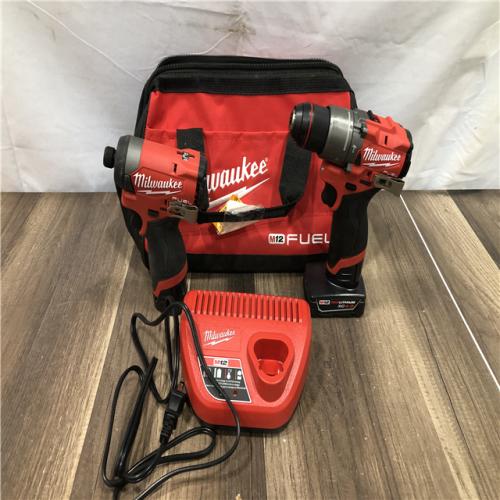 AS-IS Milwaukee FUEL 12-Volt Lithium-Ion Brushless Cordless Hammer Drill and Impact Driver Combo Kit