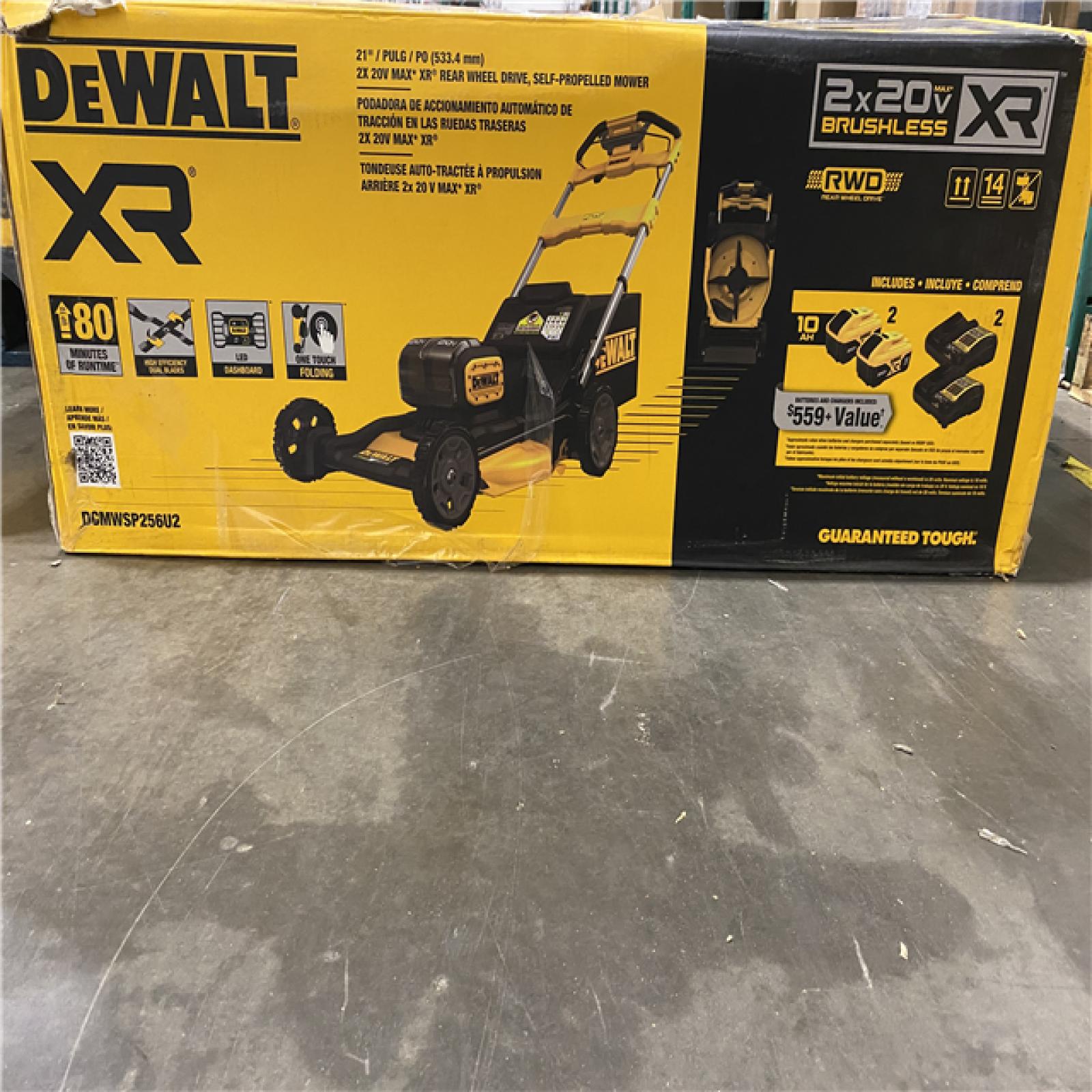 As-Is -DEWALT 2x20V MAX 21 in. Cordless Battery Powered Self Propelled Lawn Mower Kit with (2) 10 Ah Batteries and Chargers