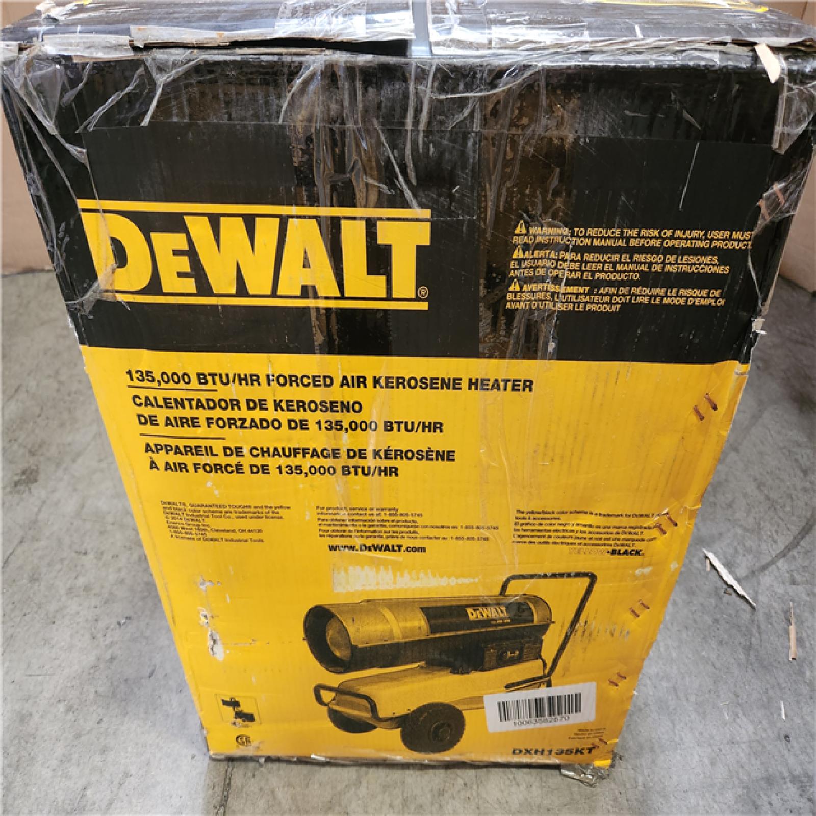 Phoenix NEW DEWALT 135 000 BTU Yellow Forced Air Kerosene Outdoor Space Heater with Multi-Fuel Compatibility