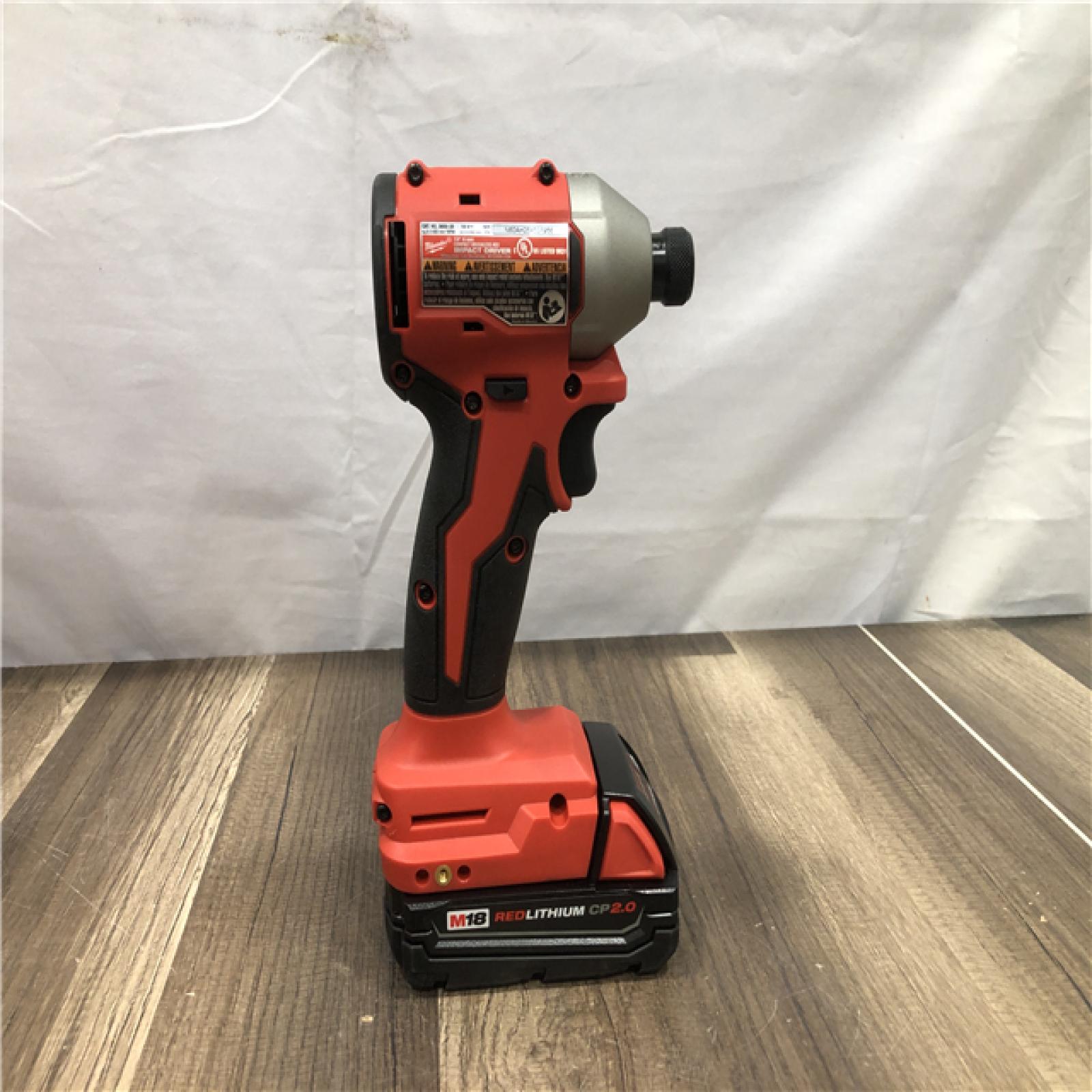 AS-IS Milwaukee 18-Volt Lithium-Ion Compact Brushless Cordless 1/4 in. Impact Driver Kit