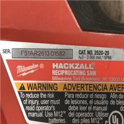 AS-IS Milwaukee FUEL 12V Lithium-Ion Brushless Cordless HACKZALL Reciprocating Saw Kit