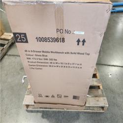 Phoenix NEW Husky Tool Storage 46 in. W x 18 in. D 9-Drawer Gloss Blue Mobile Workbench Cabinet