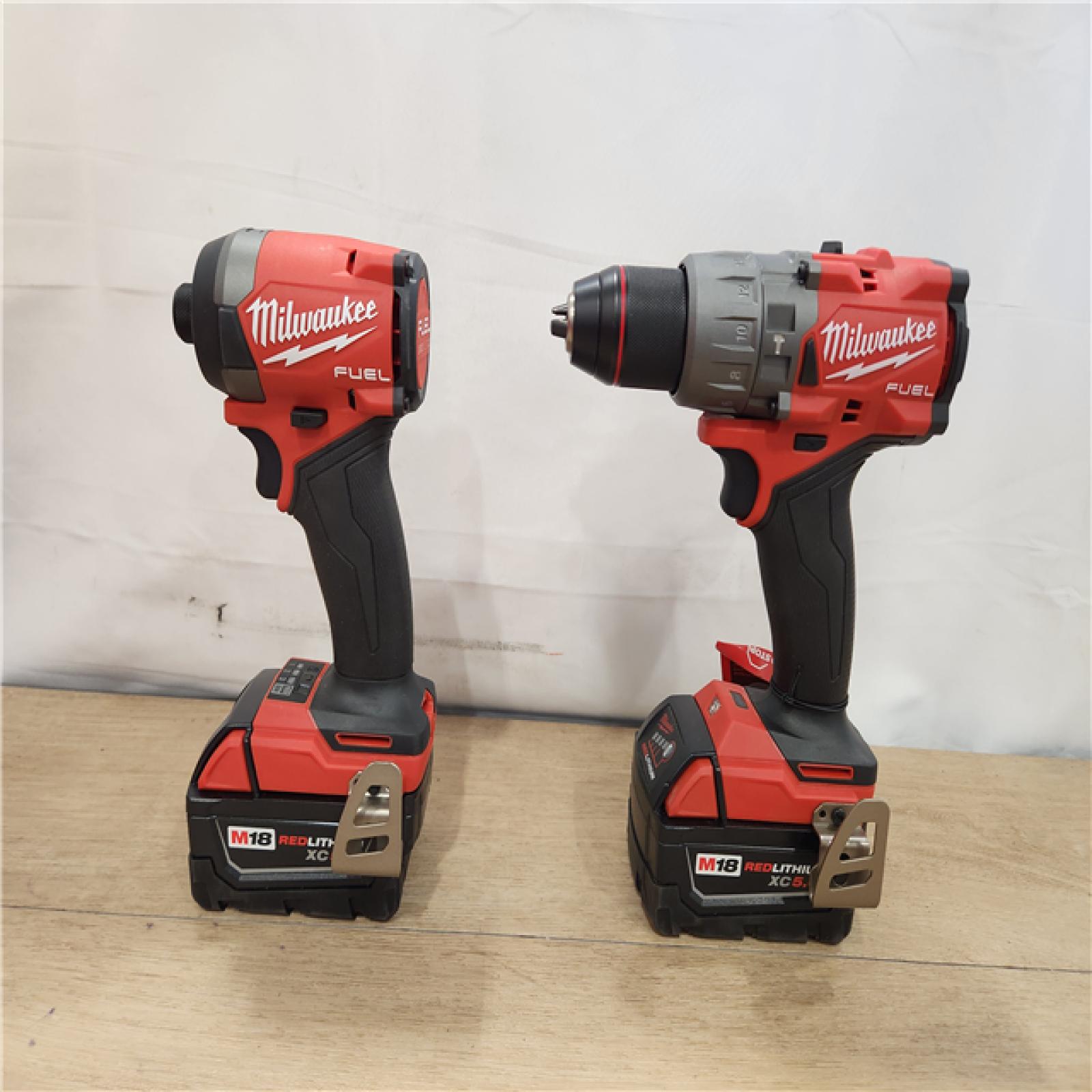 AS-IS- Milwaukee FUEL 18V Lithium-Ion Brushless Cordless Hammer Drill and Impact Driver Combo Kit