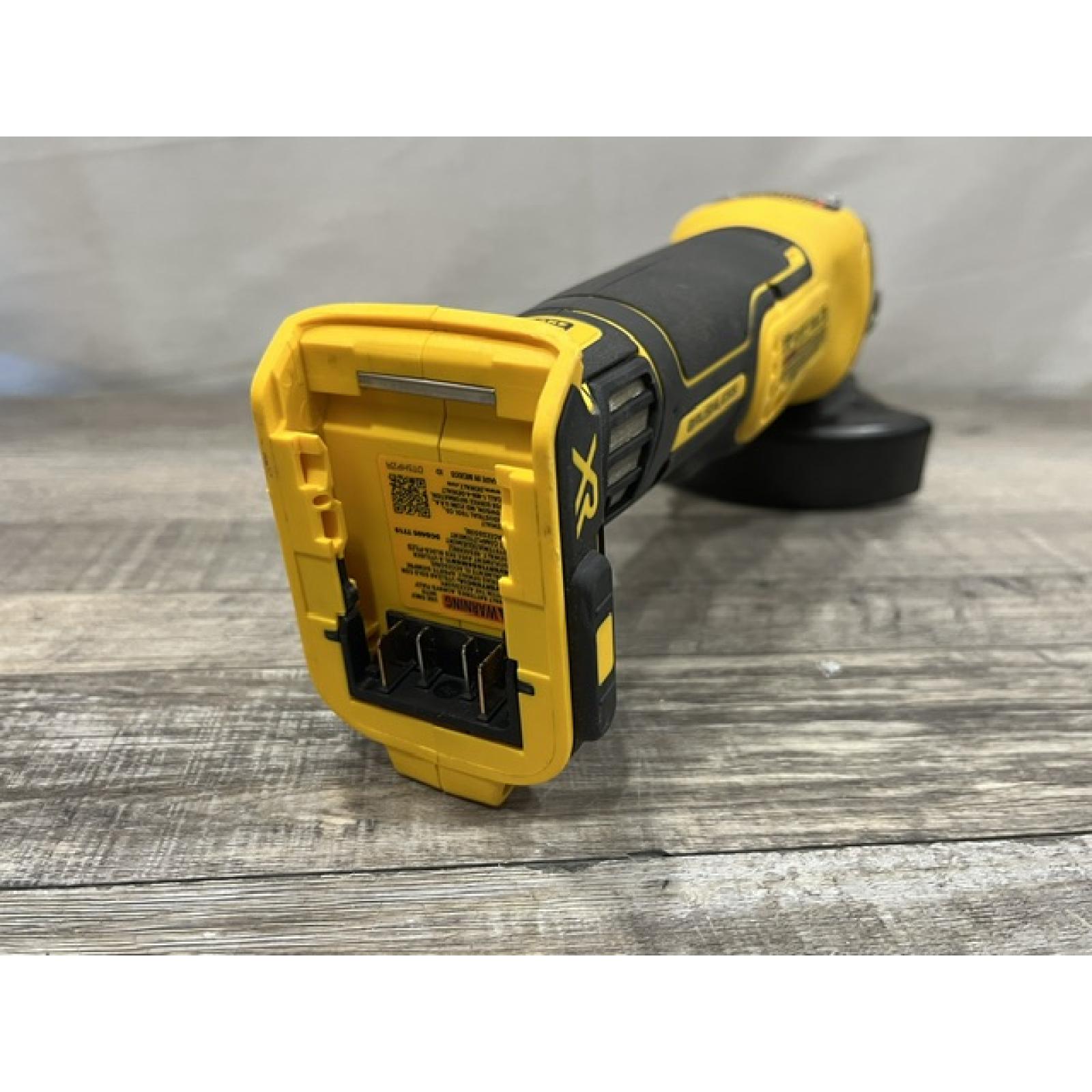 AS-IS DEWALT 20V MAX XR Cordless Brushless 4.5 in. Slide Switch Small Angle Grinder with Kickback Brake (Tool Only)