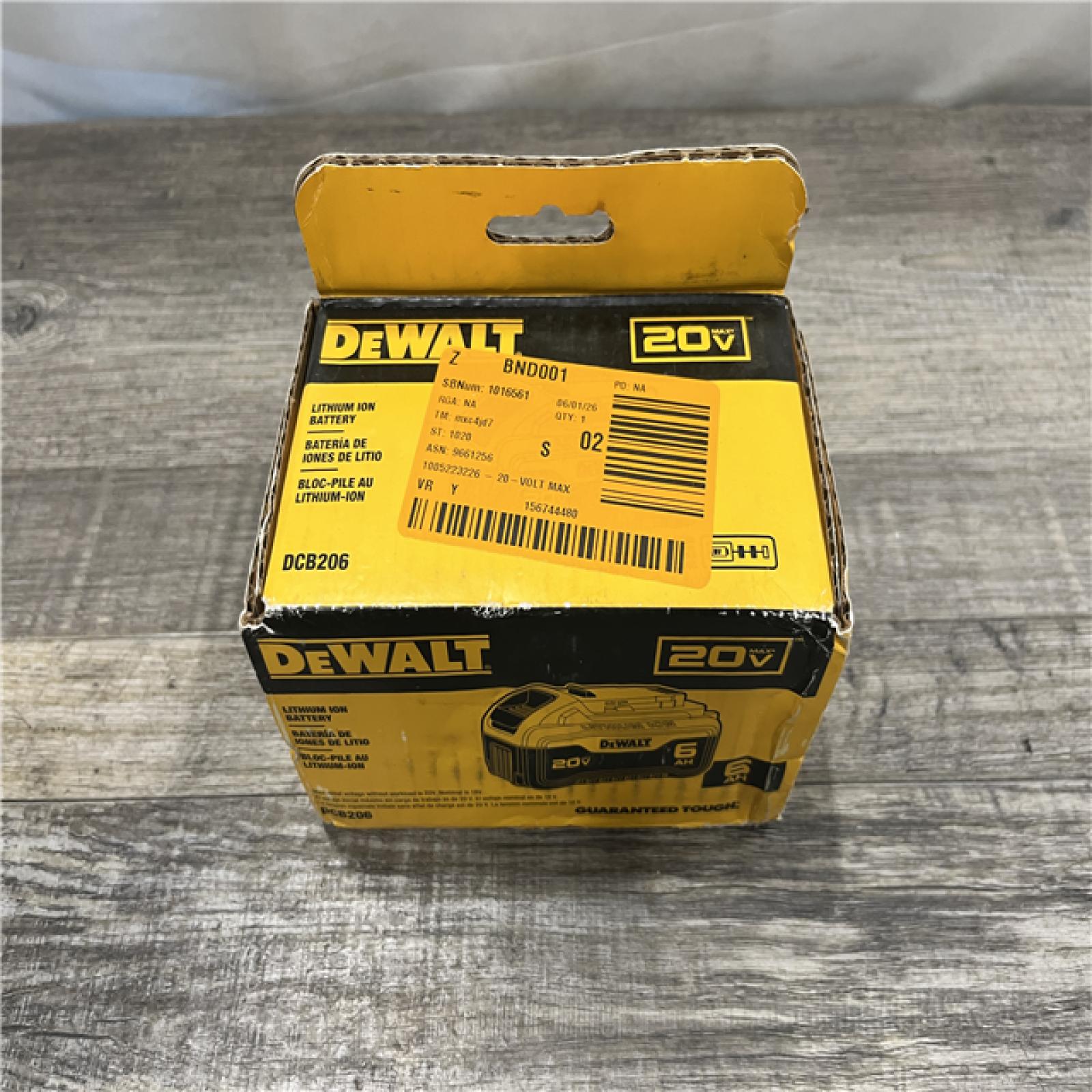 NEW - DEWALT 20V MAX Lithium-Ion 6.0Ah Battery