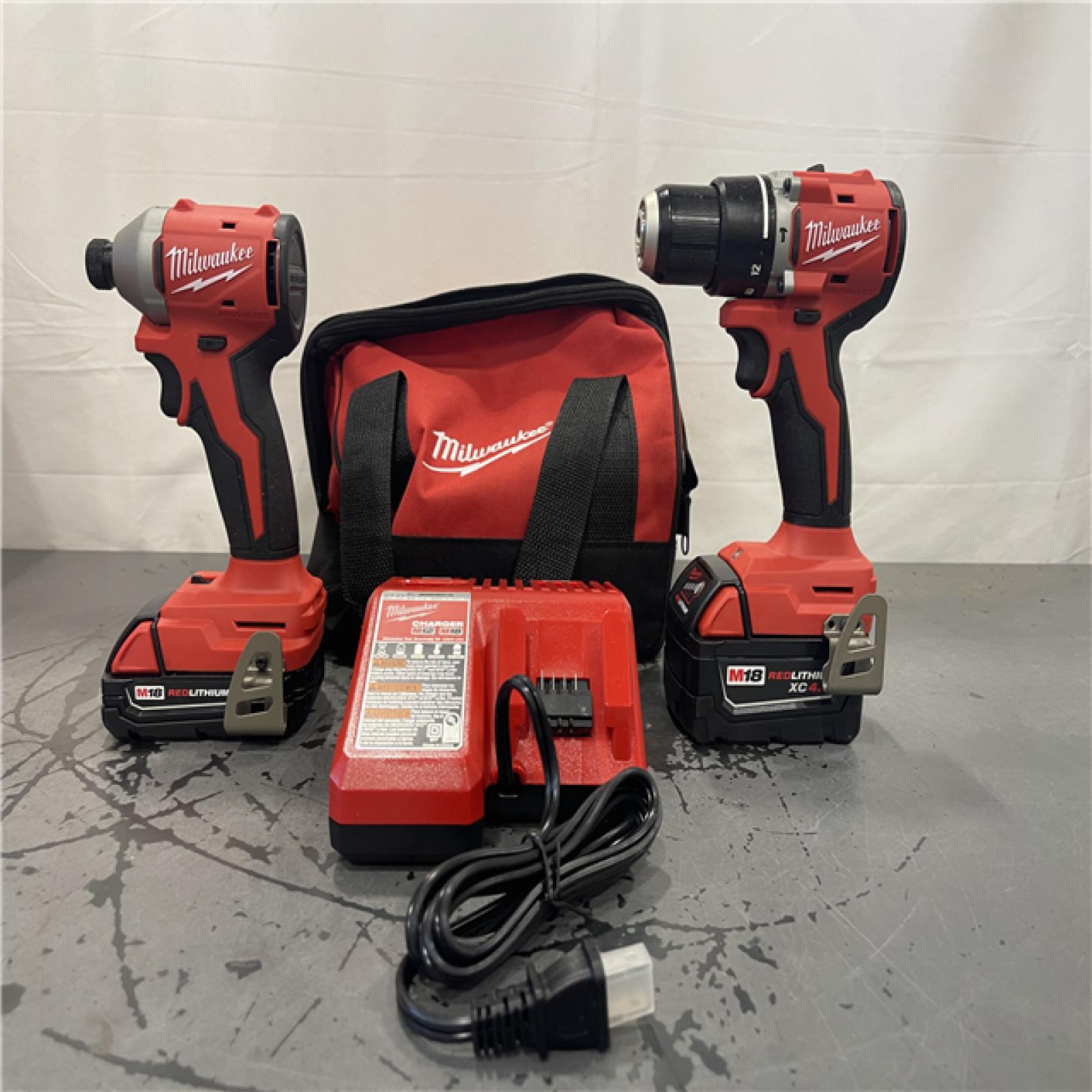 AS-IS- Milwaukee M18 Compact Brushless 2-Tool Combo Kit