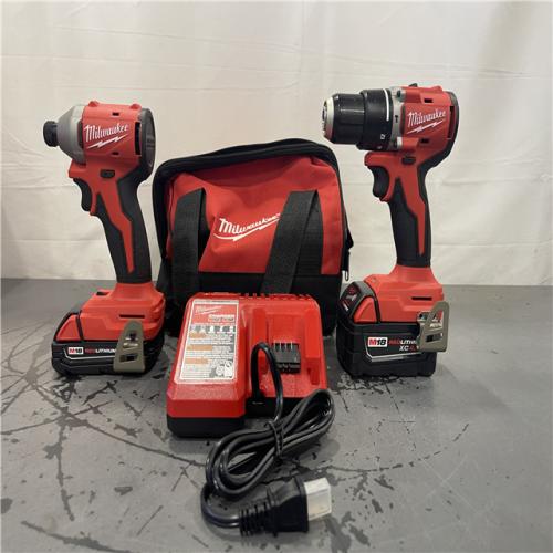 AS-IS- Milwaukee M18 Compact Brushless 2-Tool Combo Kit