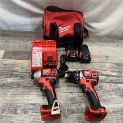 AS-IS Milwaukee 18V Lithium-Ion Cordless Drill Driver/Impact Driver Combo Kit