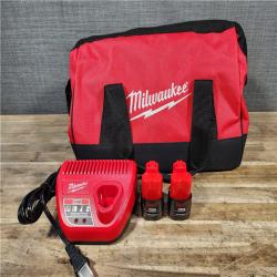 HOUSTON LOCATION - AS-IS MILWAUKEE 3 TOOL COMBO KIT W/ (2) BATTERY & CHARGER