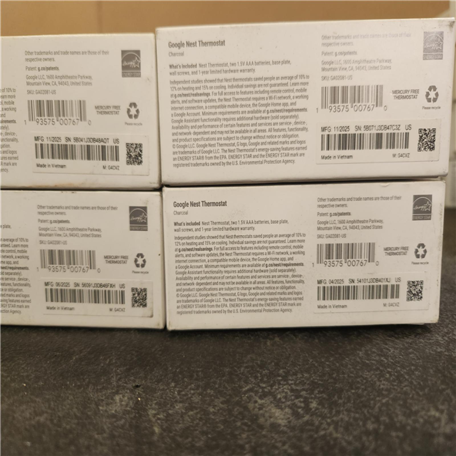 Phoenix AS-IS Google Nest Thermostat - Smart Programmable Wi-Fi Thermostat - (4-Pack)