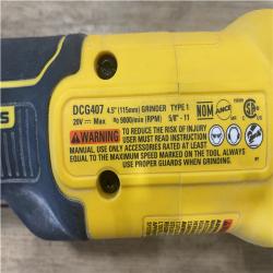 AS-IS DEWALT 20-Volt MAX Cordless Brushless 4-1/2 in. Angle Grinder with Slide Switch (Tool Only)
