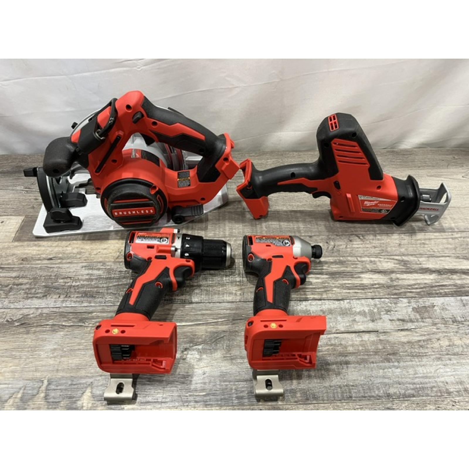 AS-IS Milwaukee 18-Volt Lithium-Ion Brushless Cordless (4-Tool) Combo Kit