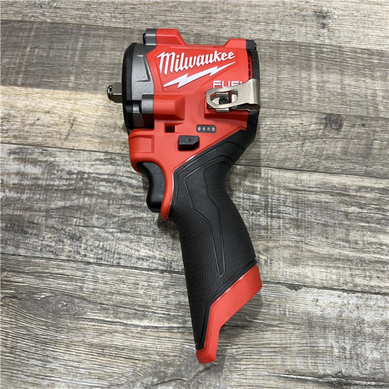 AS-IS Milwaukee FUEL 12V Li-Ion Brushless Cordless Stubby 3/8 in. Impact Wrench Kit