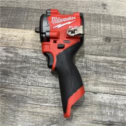 AS-IS Milwaukee FUEL 12V Li-Ion Brushless Cordless Stubby 3/8 in. Impact Wrench Kit