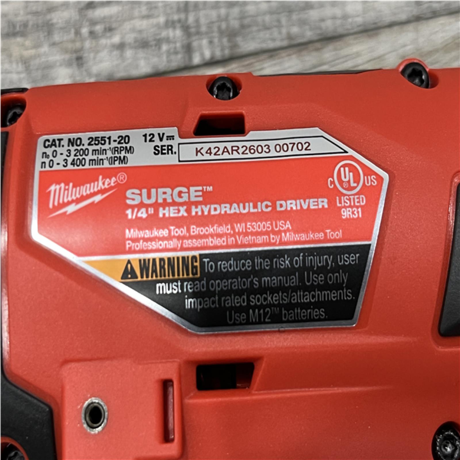 AS-IS Milwaukee FUEL SURGE 12V Lithium-Ion Brushless Cordless 1/4 in. Hex Impact Driver Compact Kit