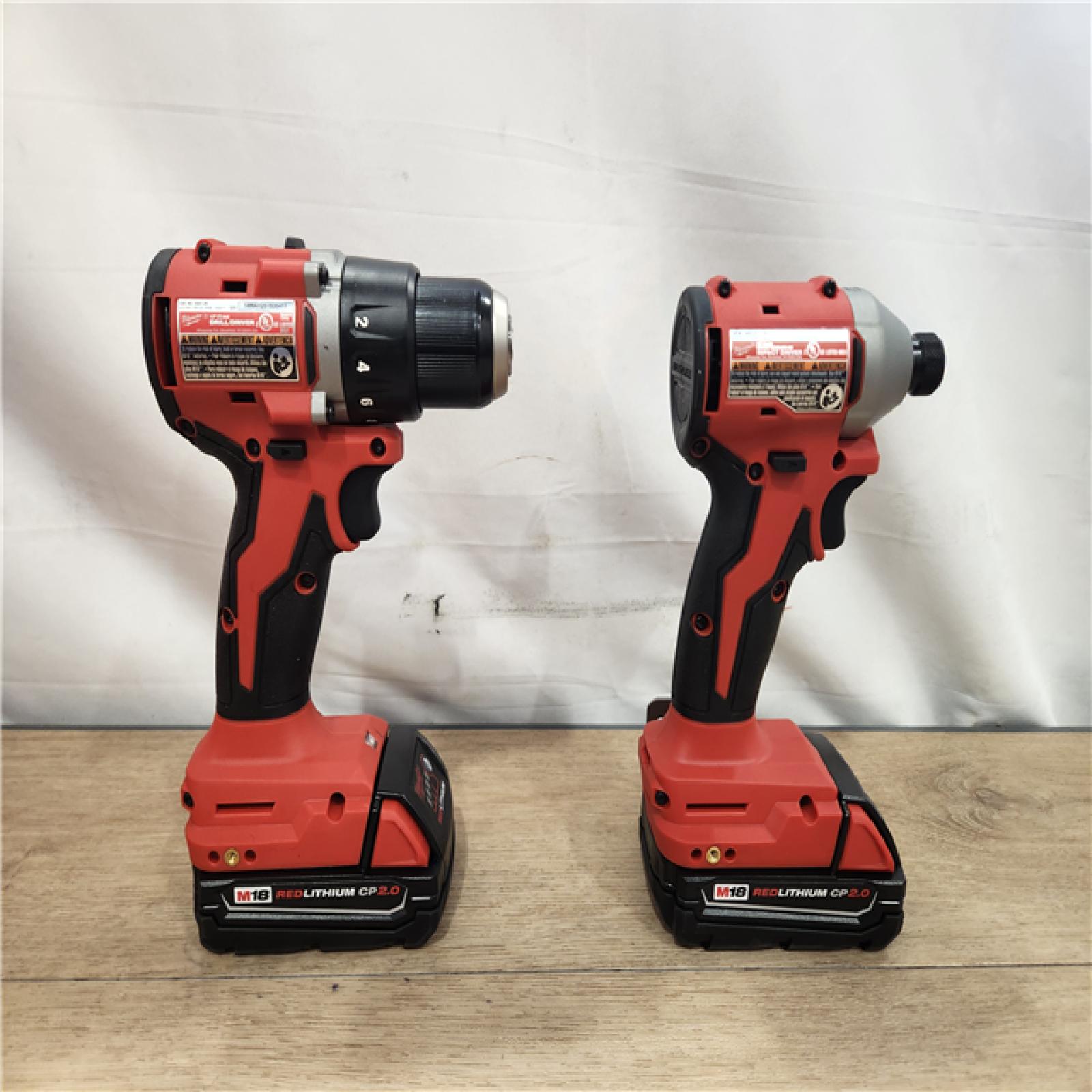 AS-IS- Milwaukee 18V Lithium-Ion Brushless Cordless Compact Drill/Impact Combo Kit