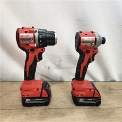 AS-IS- Milwaukee 18V Lithium-Ion Brushless Cordless Compact Drill/Impact Combo Kit