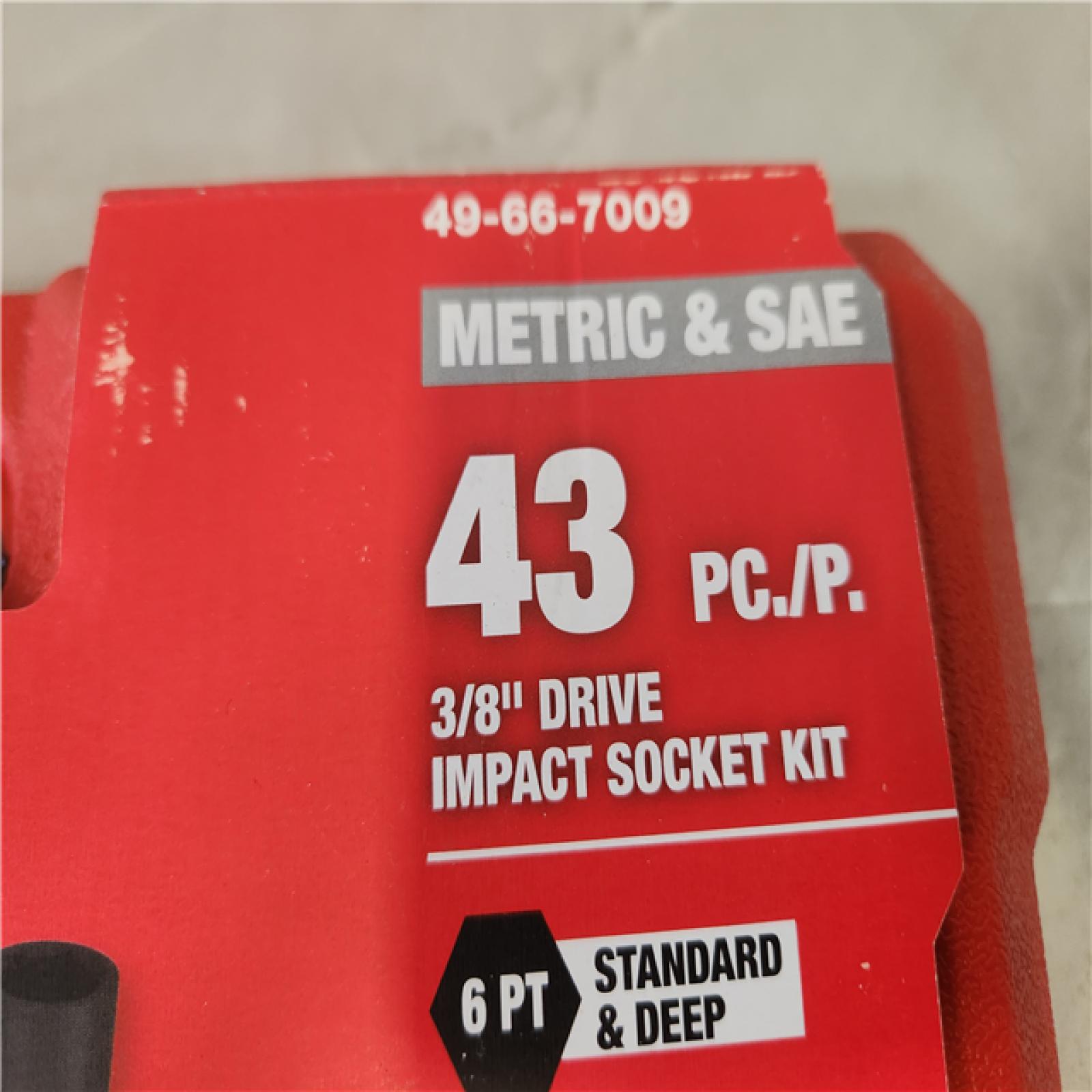 Phoenix NEW Milwaukee SHOCKWAVE 3/8 in. Drive SAE and Metric 6 Point Impact Socket Set (43-Piece) (SEALED)