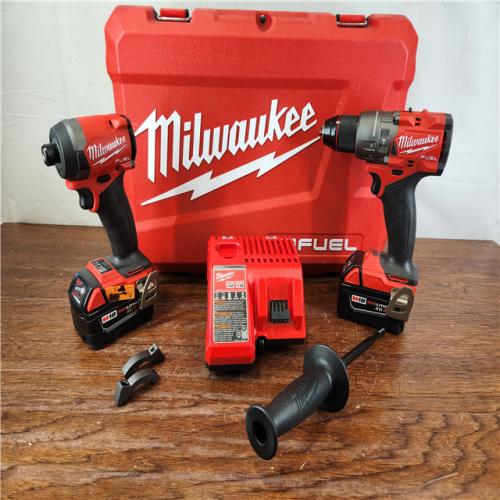 AS-IS Milwaukee 3697-22 M18 FUEL 1/2 Hammer Driller/Driver &1/4 Hex Impact Driver 2 Tool Combo Kit