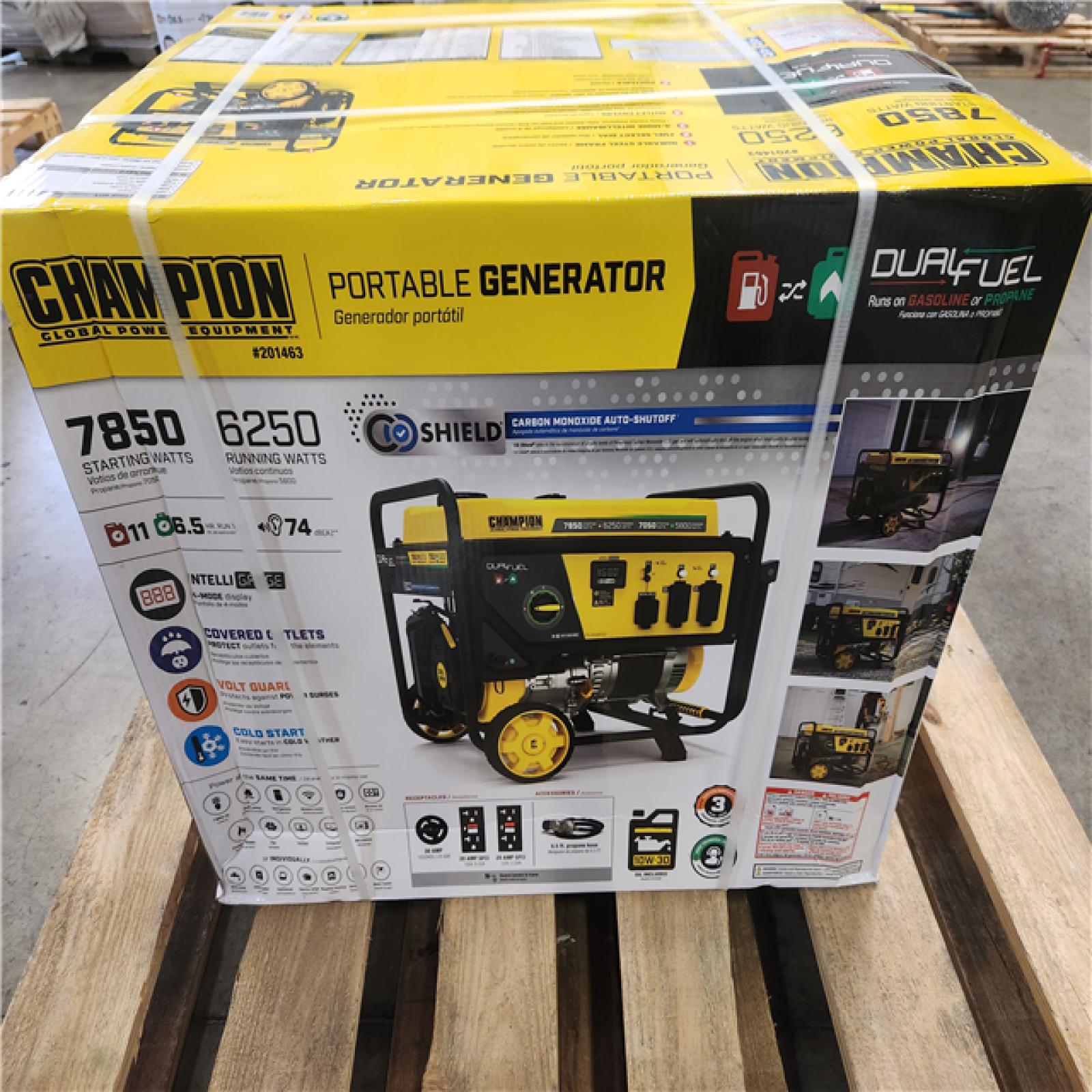 Phoenix NEW Champion Power Equipment 7850/6250-Watt Recoil Start Dual Fuel Portable Generator w/ Free 3-Year Warranty for Home Backup and Storm Prep (SEALED)