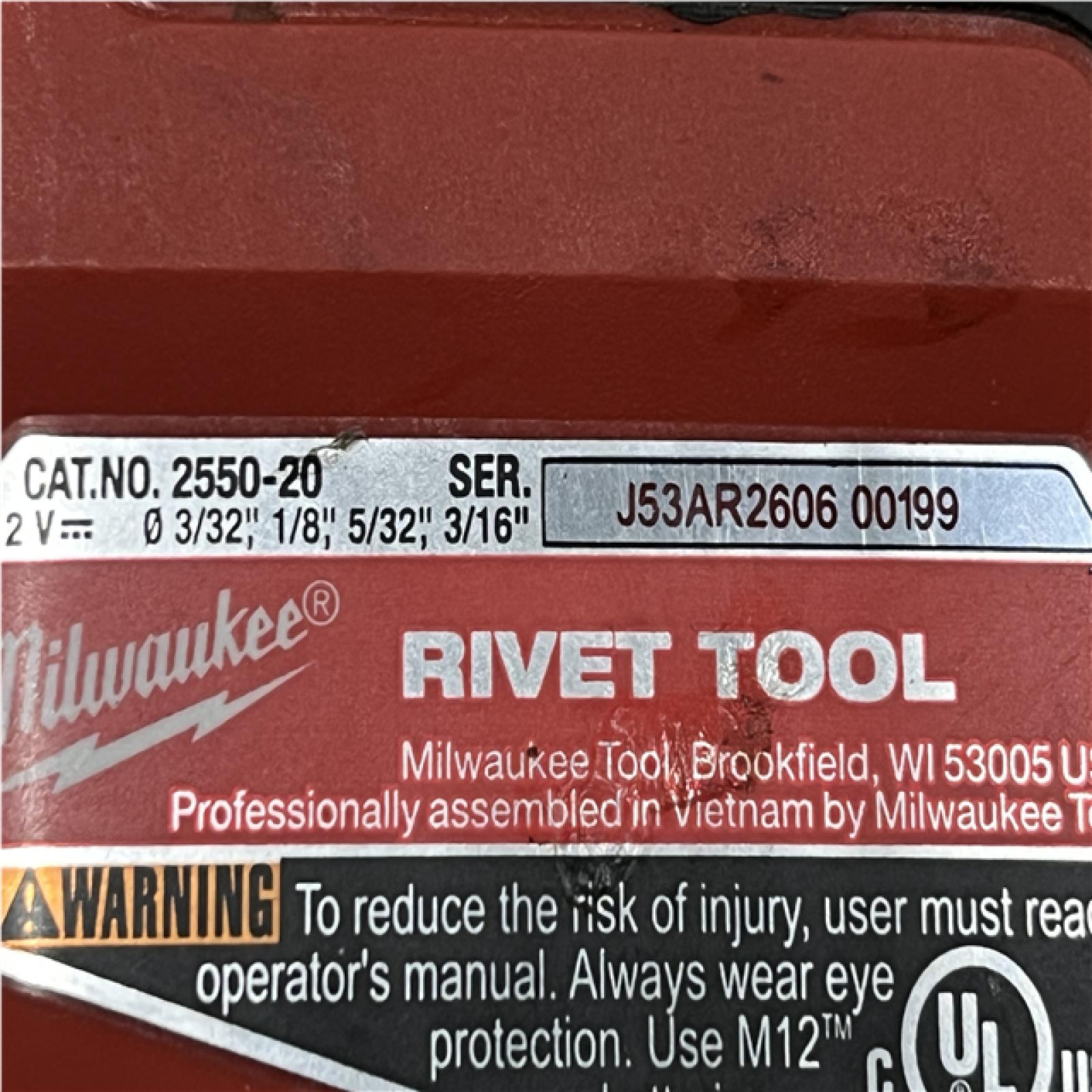 AS-IS Milwaukee 12-Volt Lithium-Ion Cordless Rivet Tool (Tool-Only)