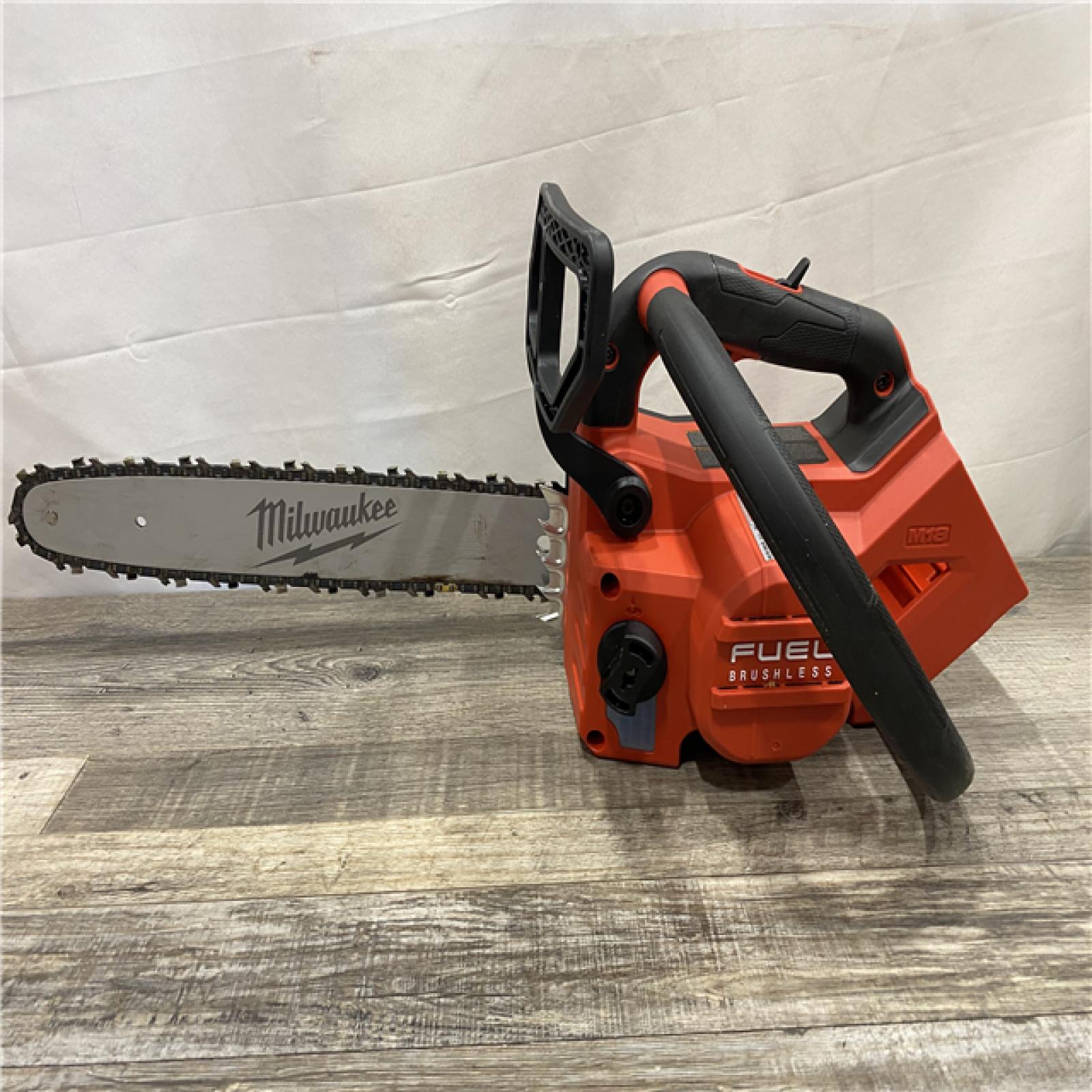 AS-IS Milwaukee FUEL 14 in. 18V Lithium-Ion Brushless Cordless Battery Top Handle Chainsaw (Tool Only)