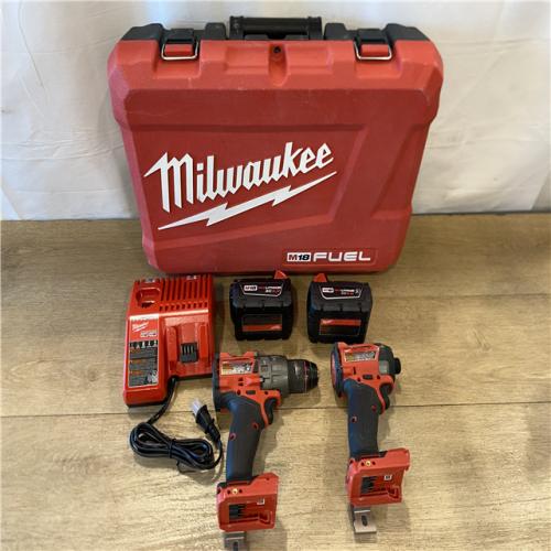 AS-IS Milwaukee FUEL 18V Lithium-Ion Brushless Cordless Hammer Drill and Impact Driver Combo Kit