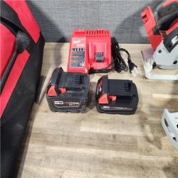 HOUSTON LOCATION - AS-IS Milwaukee M18 18-Volt Lithium-Ion Brushless Cordless Combo Kit (4-Tool) with 2-Batteries, 1-Charger and Tool Bag