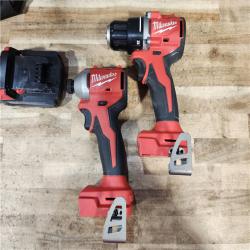 HOUSTON LOCATION - AS - IS Milwaukee 2 Tool Combo Kit W/ (2) Battery & Charger