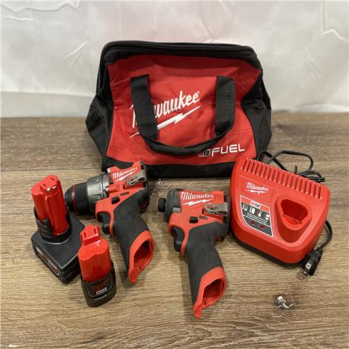 AS-IS Milwaukee M12 FUEL Brushless Cordless Hammer Drill and Impact Driver Combo Kit