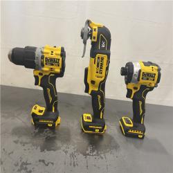 AS-IS- DeWalt 20V MAX Lithium-Ion Cordless 3-Tool Combo Kit with (2) FLEXVOLT 6.0 Ah Batteries and Charger