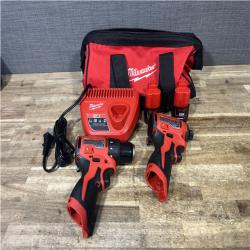 Houston Location AS-Is Milwaukee Drill Driver and Impact Driver and 2 Batteries with Charger