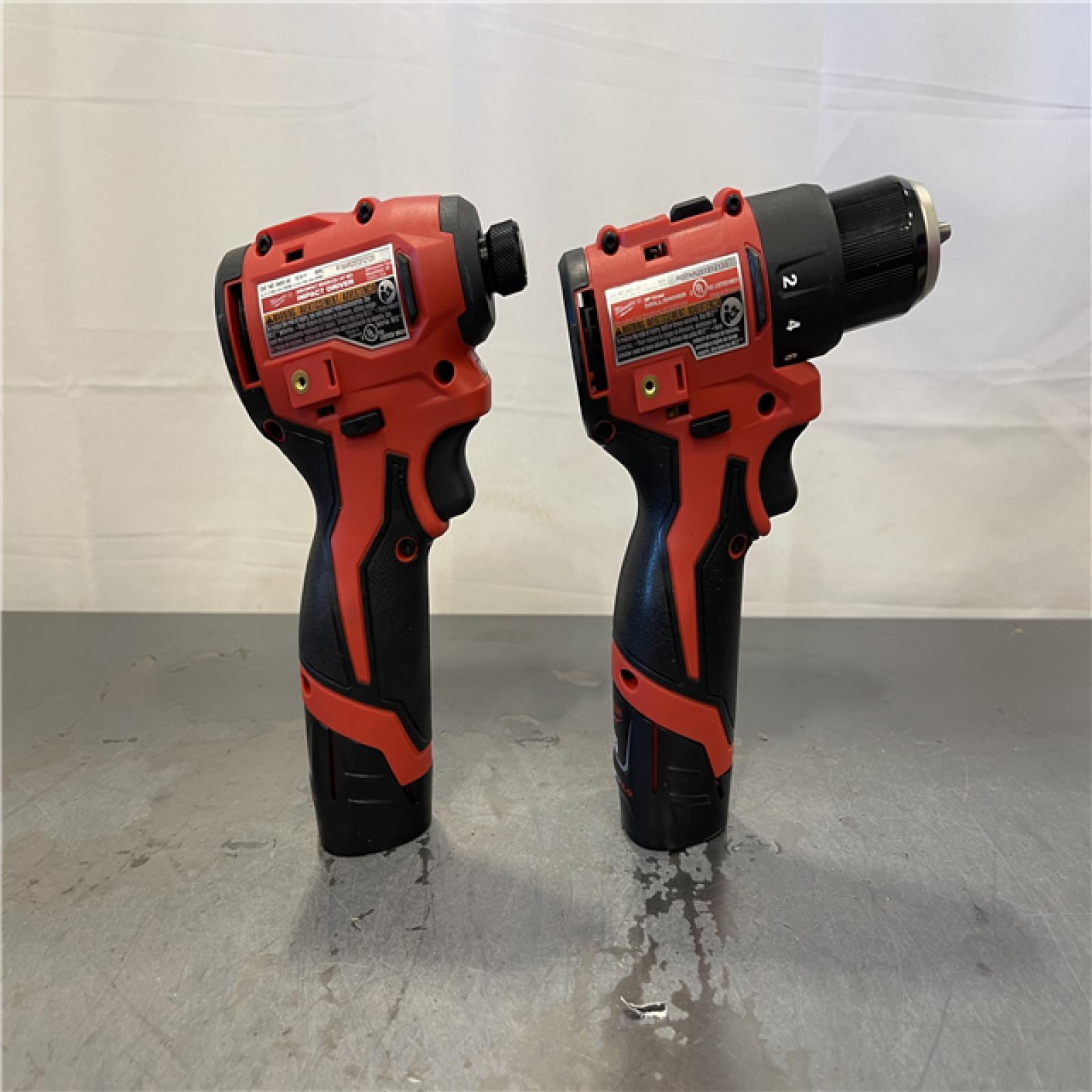 AS-IS - Milwaukee M12 12-Volt Lithium-Ion Brushless Cordless Subcompact Drill and Impact Driver Combo Kit