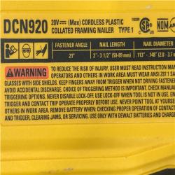 AS-IS DEWALT 20-Volt 21° Cordless Framing Nailer (Tool-Only)