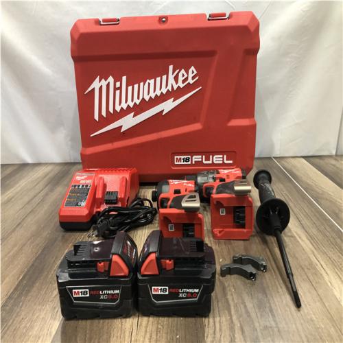 AS-IS Milwaukee FUEL 18V Lithium-Ion Brushless Cordless Hammer Drill and Impact Driver Combo Kit