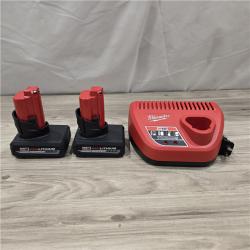 AS-IS Milwaukee M12 12V Lithium-Ion XC High Output 5.0 Ah Battery Pack (2-Pack) Starter Kit