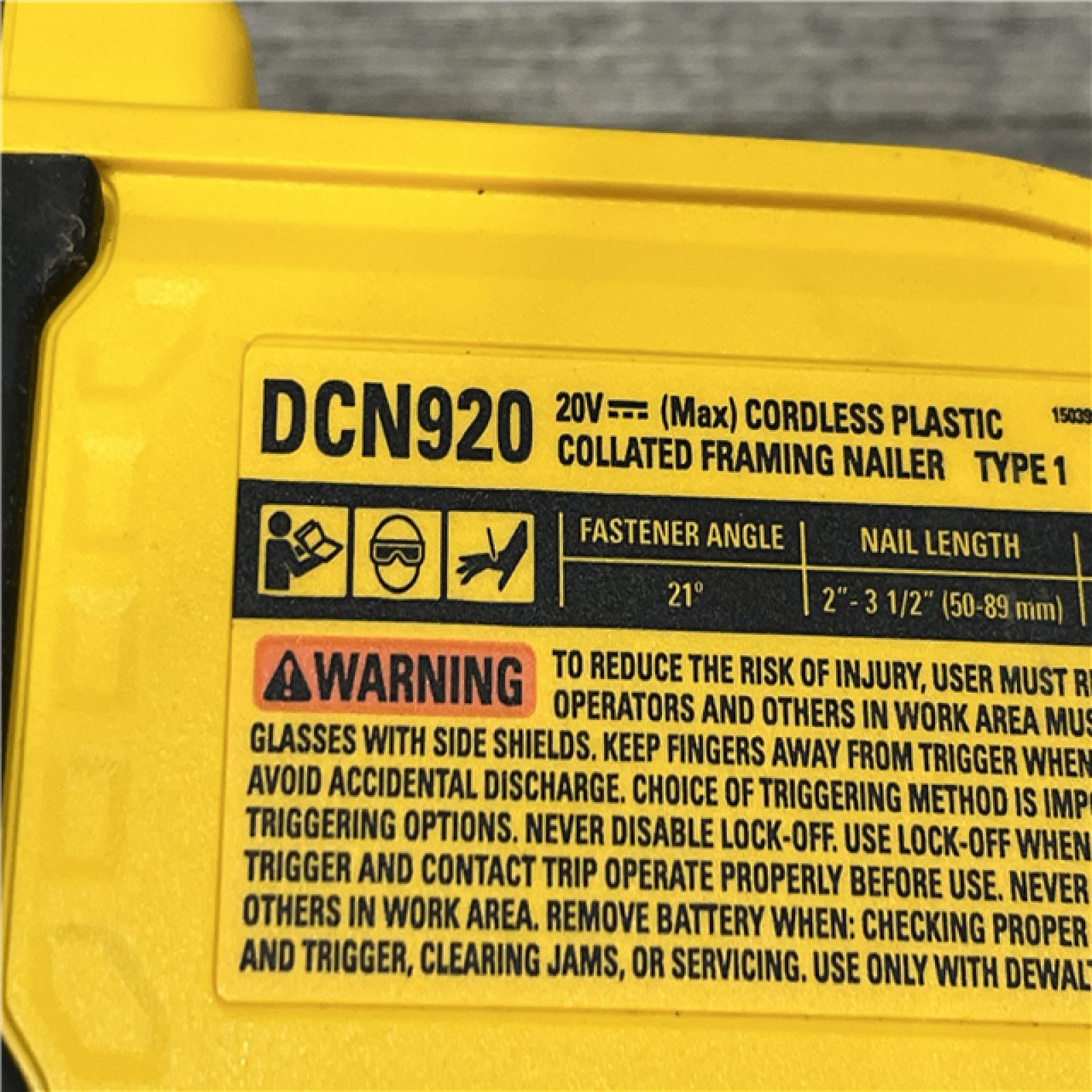 AS-IS DEWALT 20-Volt 21° Cordless Framing Nailer (Tool-Only)