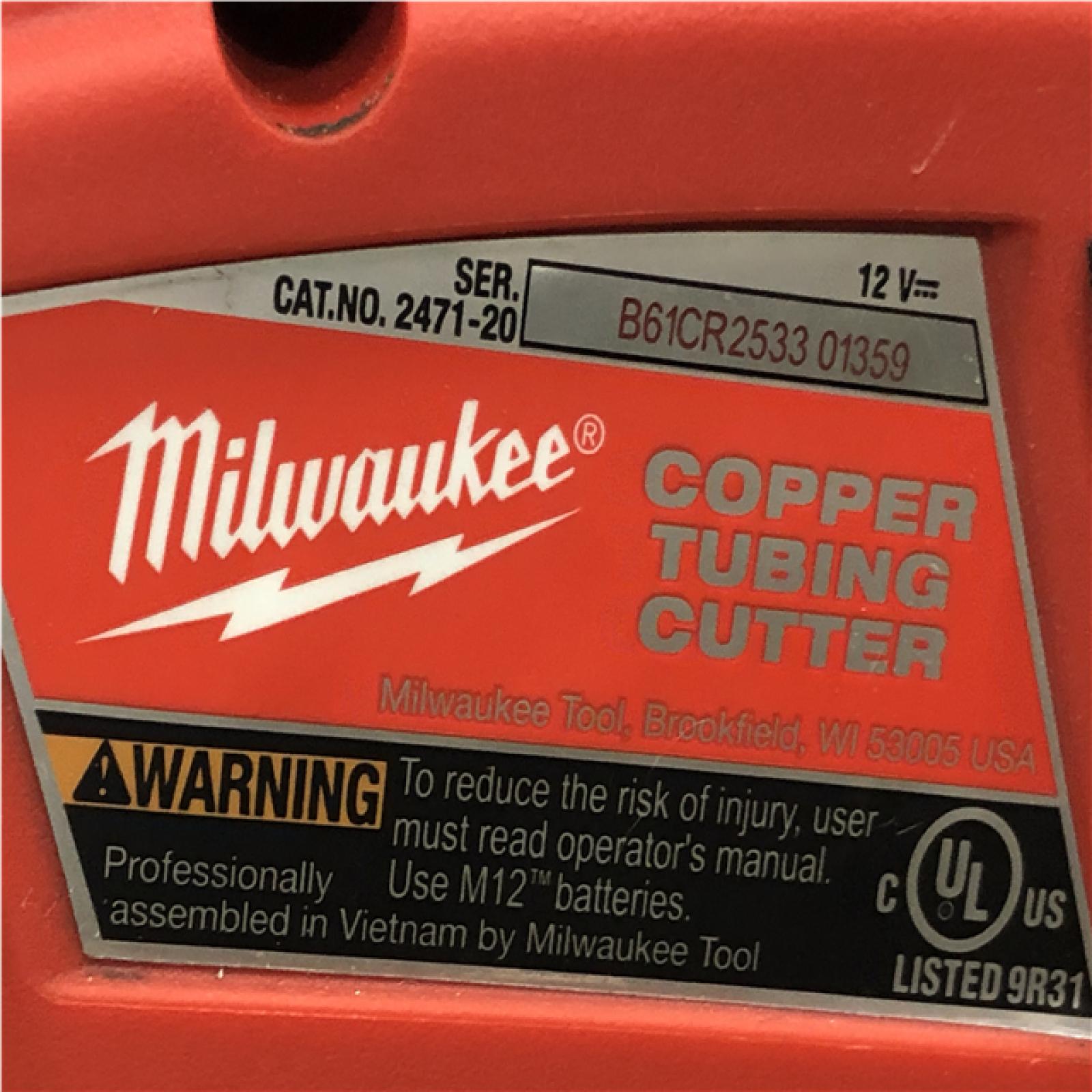 AS-IS Milwaukee 12V Lithium-Ion Cordless Copper Tubing Cutter (Tool-Only)