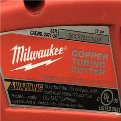 AS-IS Milwaukee 12V Lithium-Ion Cordless Copper Tubing Cutter (Tool-Only)