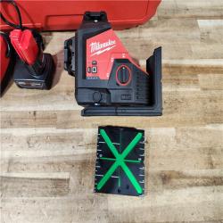 HOUSTON LOCATION - AS - IS Milwaukee 12-Volt Lithium-Ion Cordless Green 250 ft. 3-Plane Laser Level Kit