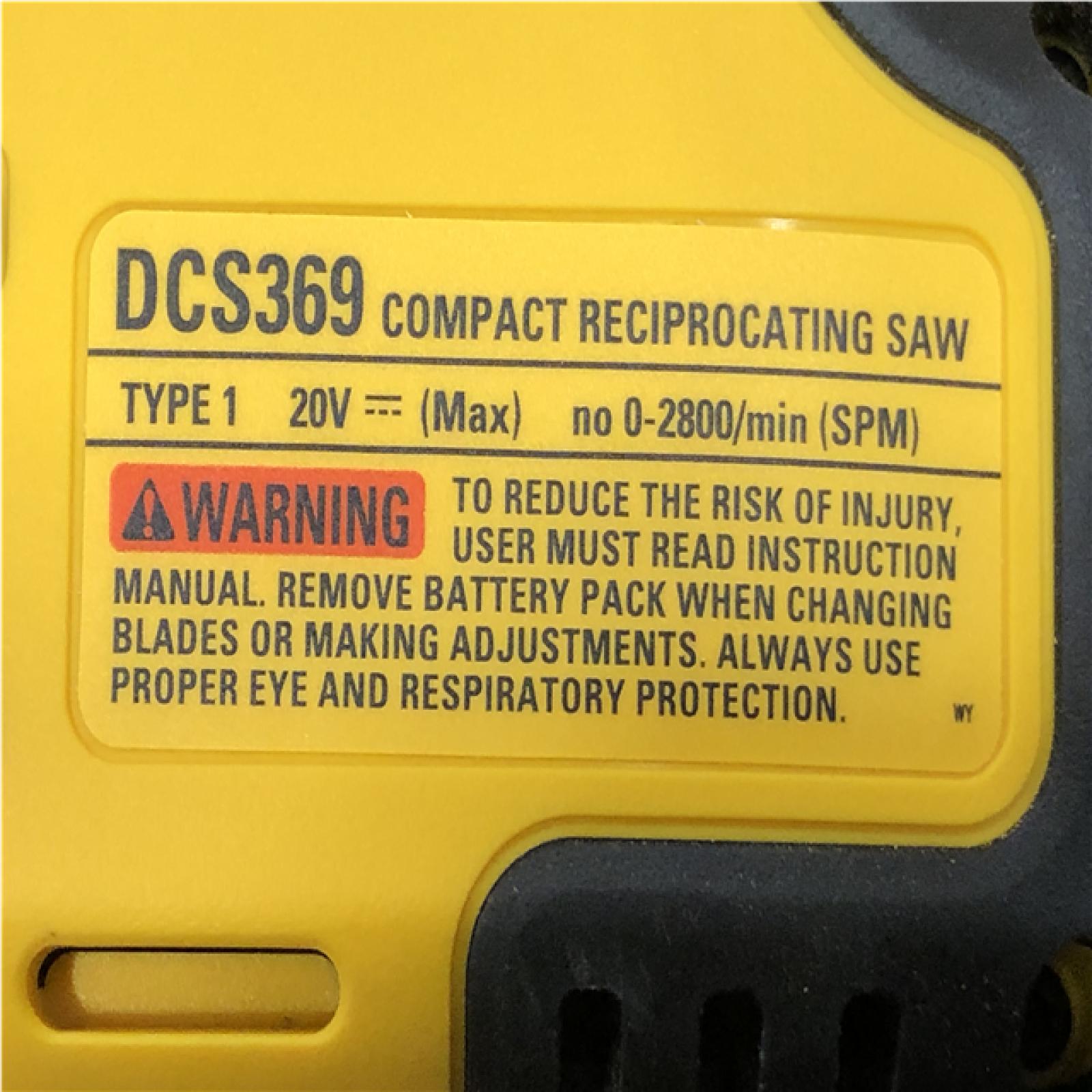 AS-IS DEWALT ATOMIC 20V MAX Cordless Brushless Compact Reciprocating Saw (Tool Only)