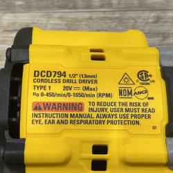 AS-IS DEWALT Atomic 20V Lithium-Ion Cordless Compact 1/2 in. Drill/Driver Kit