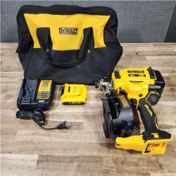 HOUSTON LOCATION - AS - IS DEWALT 20V MAX Lithium-Ion 15-Degree Electric Cordless Roofing Nailer Kit