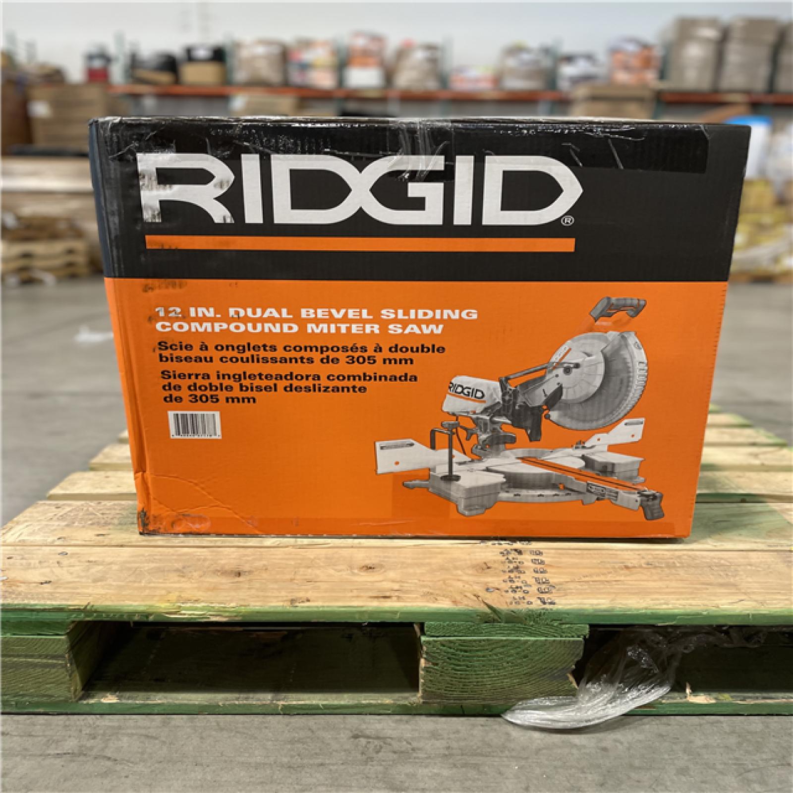 DALLAS LOCATION- AS-IS RIGID 15 Amp Corded 12 in. Dual Bevel Sliding Miter Saw with 70 Deg. Miter Capacity