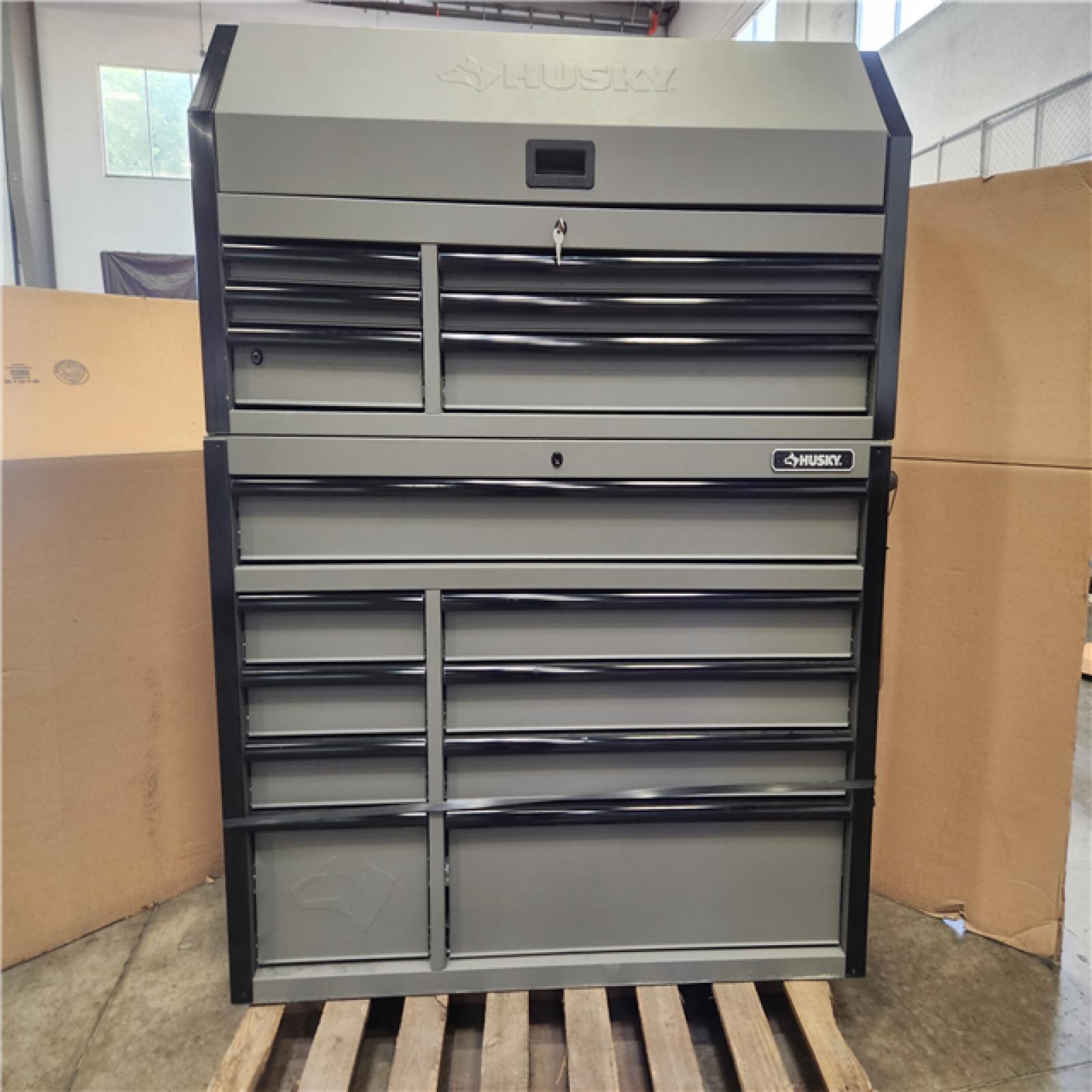 Phoenix Husky Tool Storage 52 in. W Heavy Duty Matte Gray Tool Chest Combo