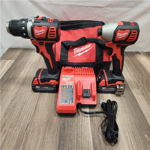 AS-IS- Milwaukee 18V Cordless Brushed 2-Tool Drill/Driver and Impact Driver Kit