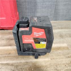 HOUSTON LOCATION - AS-IS Milwaukee 100 ft. REDLITHIUM Lithium-Ion USB Green Rechargeable Cross Line Laser Level with Charger